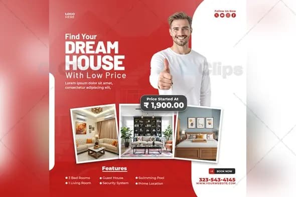 Real Estate Dream House Promotion PSD Template