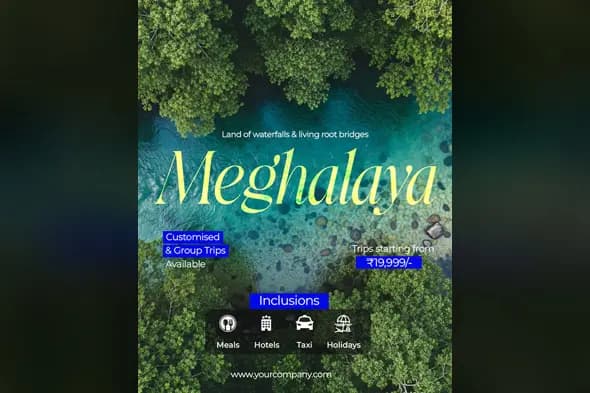 Meghalaya Nature Tour Ad Template