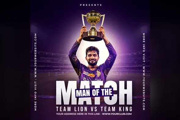Team Lion vs Team King Photoshop PSD Template – Modern Sports Design