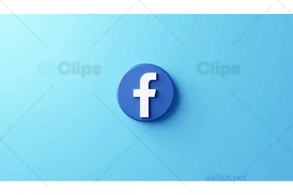 3D Facebook Logo on Minimalist Blue Background