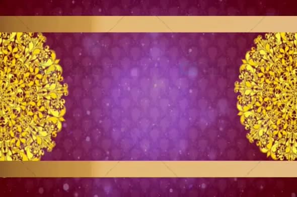 Elegant Gold Ornament on Purple Background - Festive Celebration Motion Graphic