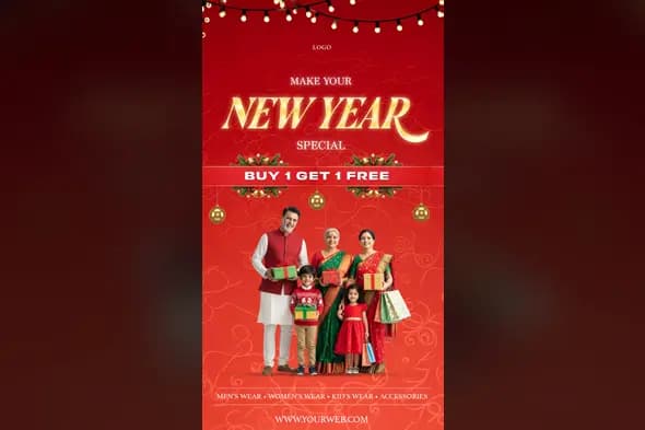 Festive New Year Retail Promotion Template