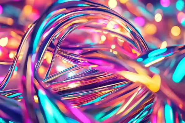 Vibrant Neon Cables with Glowing Lights – Futuristic Tech Aesthetic