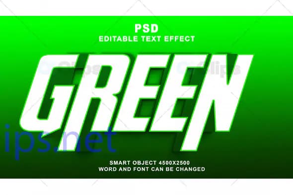Bold Green Text Effect PSD