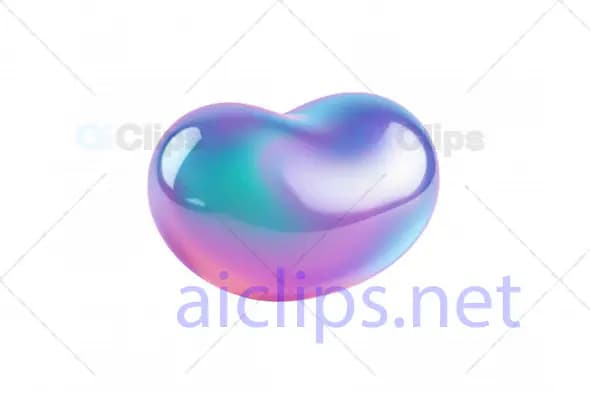 Iridescent Heart-Shaped 3D Blob Model