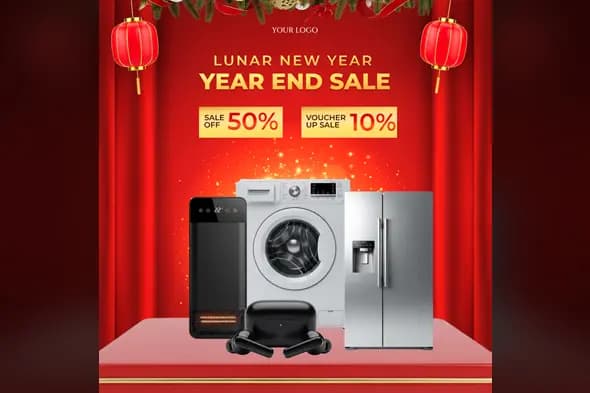 Lunar New Year Appliance Sale Banner Template