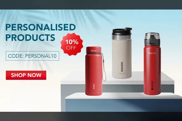 Personalised Flask & Bottle Promo PSD