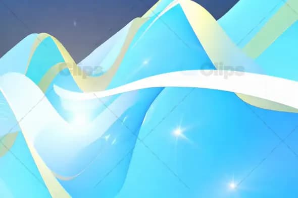 Abstract Flowing Blue and Yellow Ribbons - Smooth Light Background Animation