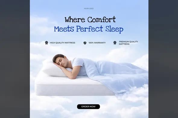 Comfortable Sleep & Mattress Ad Template