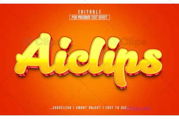 Vibrant Yellow Text Effect PSD