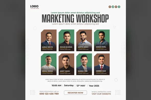 Professional Marketing Workshop Speakers Template