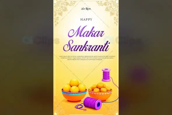 Makar Sankranti Celebration Flyer PSD Template