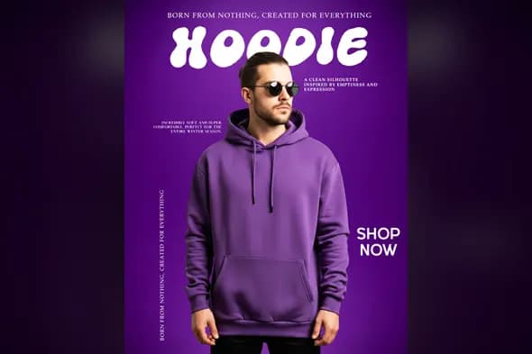 Vibrant Streetwear Hoodie Ad Poster
