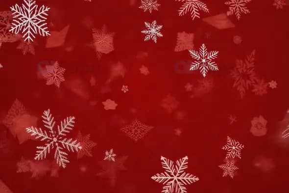 Falling Snowflakes on Red Background – Festive Holiday Motion