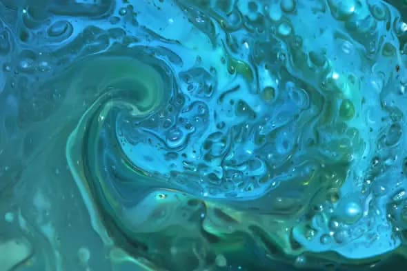 Abstract Swirling Blue and Green Fluid Ar