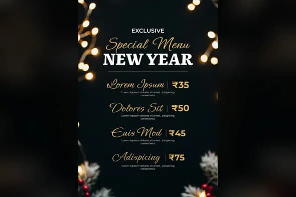 Luxury New Year Special Menu Template