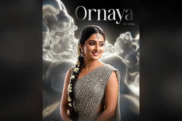 Glamorous Woman Indian Saree Fashion Template