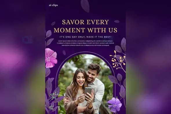 Modern Pre-Wedding Invitation PSD Template