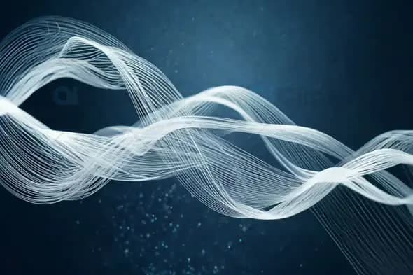 Abstract Flowing White Waves – Futuristic Data Motion