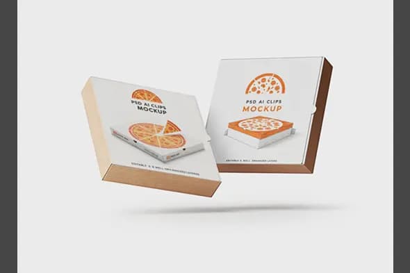 Minimal Floating Pizza Box Mockup