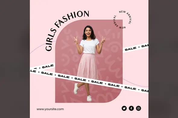 Girls Fashion Sale Social Media Template