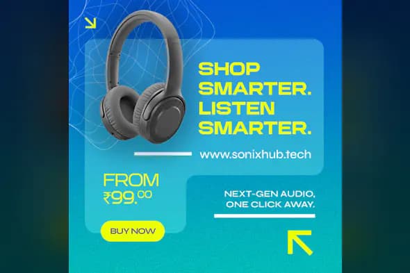 Headphone Promotion Banner Template