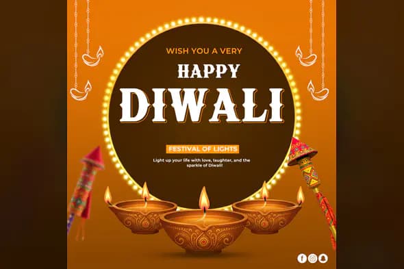 Illuminated Diwali Greeting Template