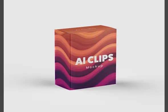 Wavy Gradient Effect Product Packaging Box Mockup
