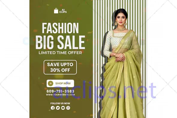 Fashion Big Sale Banner PSD Template