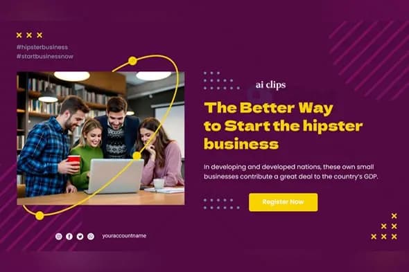 Hipster Business Promotion PSD Template