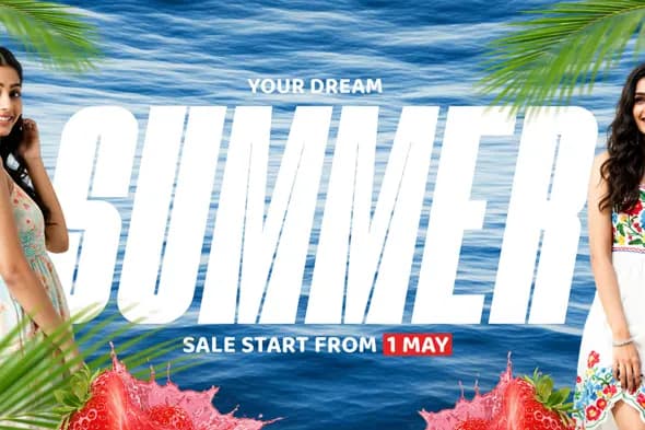 Tropical Fashion Banner Summer Sale Template