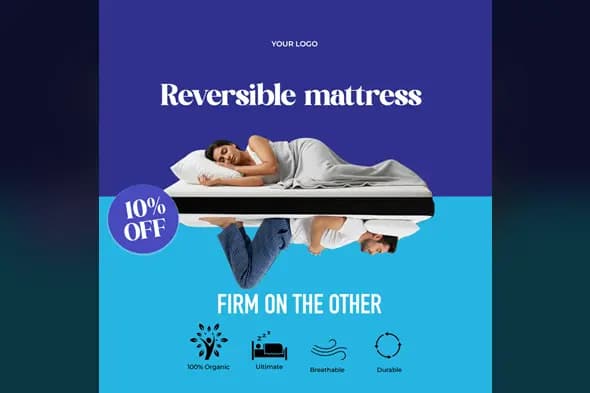 Dual-Sided Comfort Mattress Ad Template
