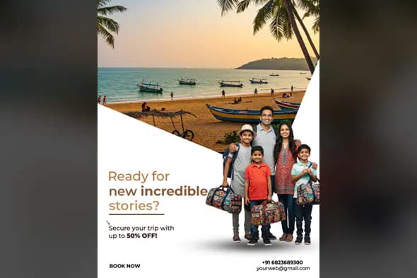 Family Beach Vacation Promo Template