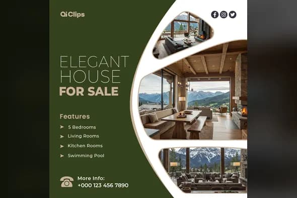 Stunning Elegant House Sale Photoshop Template