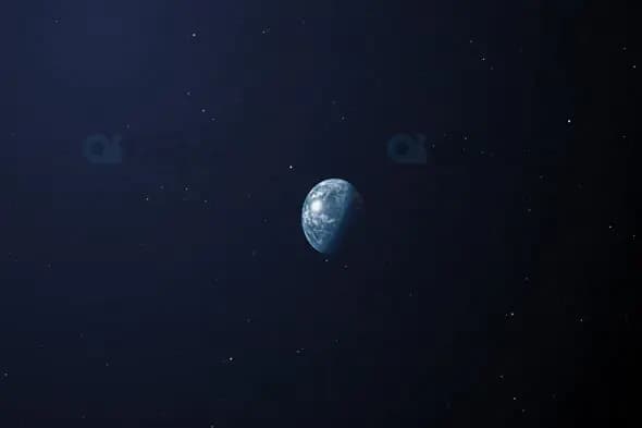 Distant View of Earth in Space - Solitary Planet Perspective