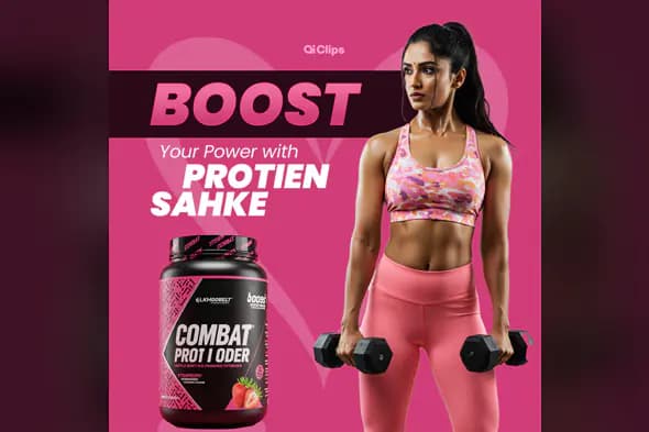 Enhanced Protein Shake Fitness Ad Template