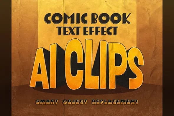 Vintage Comic Book Text Effect Retro Typography