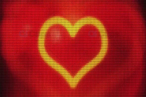 Pixelated Glowing Heart - Retro Digital Love Motion Graphic