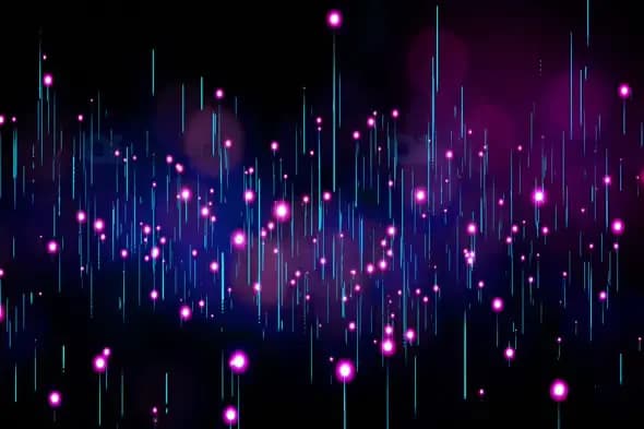 Neon Light Streaks and Falling Particles - Futuristic Cyberpunk Motion Graphic
