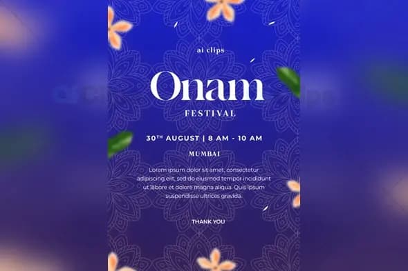 Onam Festival Invitation PSD Template