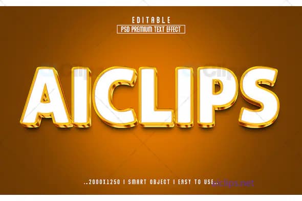 Bold Golden Text Effect PSD