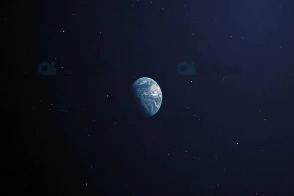 Earth in the Vastness of Space - Distant Planet View