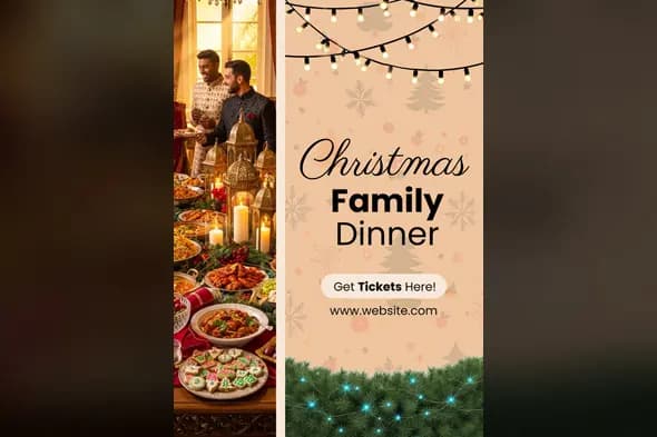 Festive Holiday Dinner Invitation Template