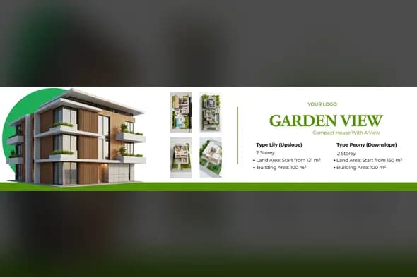 Modern Garden View Compact House Real Estate Template