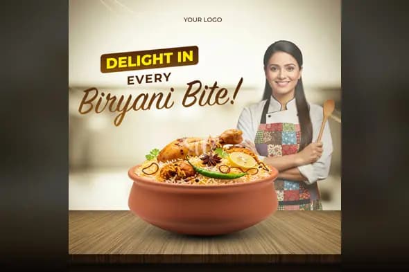 Indian Biryani Restaurant Advertisement Template