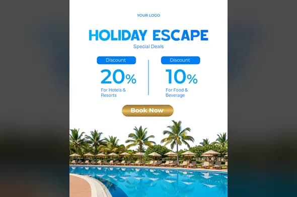 Travel & Resort Discount Flyer Template
