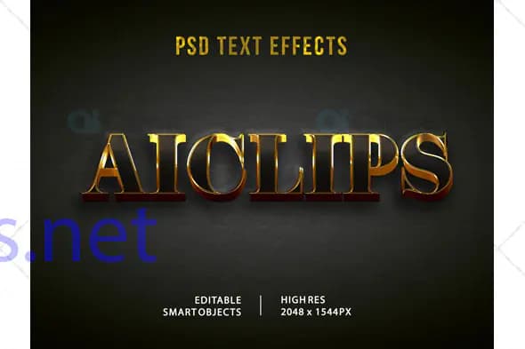 Gold Luxury 3D Text Effect PSD