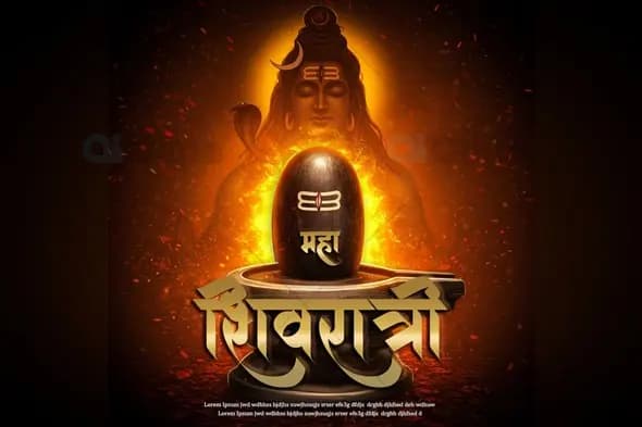 Shiva Lingam with Divine Aura  PSD Template