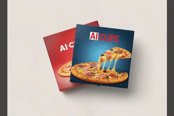 Pizza Box Mockup with Vibrant Toppings