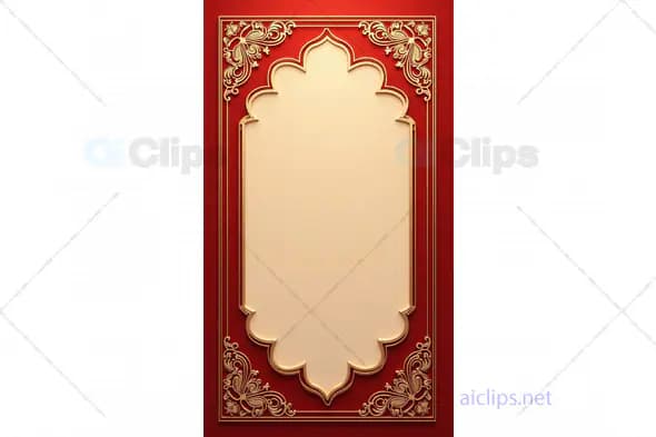 Luxury Ornate Red and Gold Frame Design